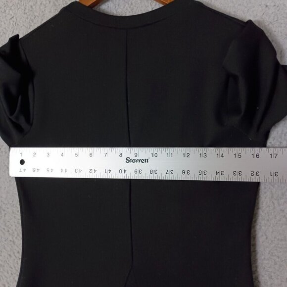 Nature vs Future Dress Women's Large Black Stretch V-Neck Short Sleeve Career - Picture 9 of 12